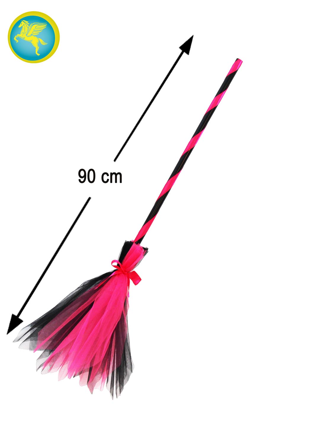 SCOPA DI TULLE BICOLORE FUXIA/NERO